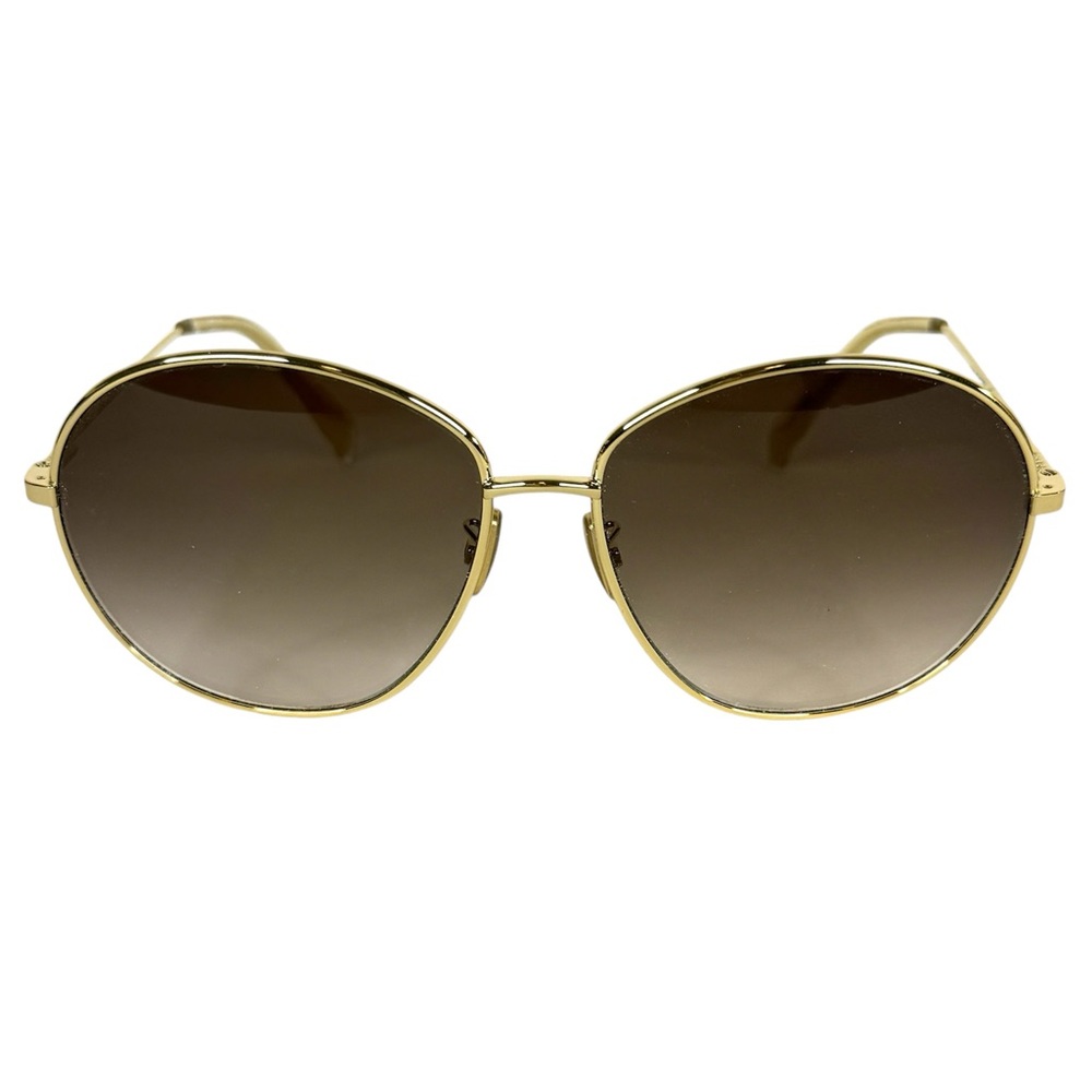 CELINE 61MM Oval Sunglasses NEW Gold Smoke Made in Italy - Picture 2 of 15
